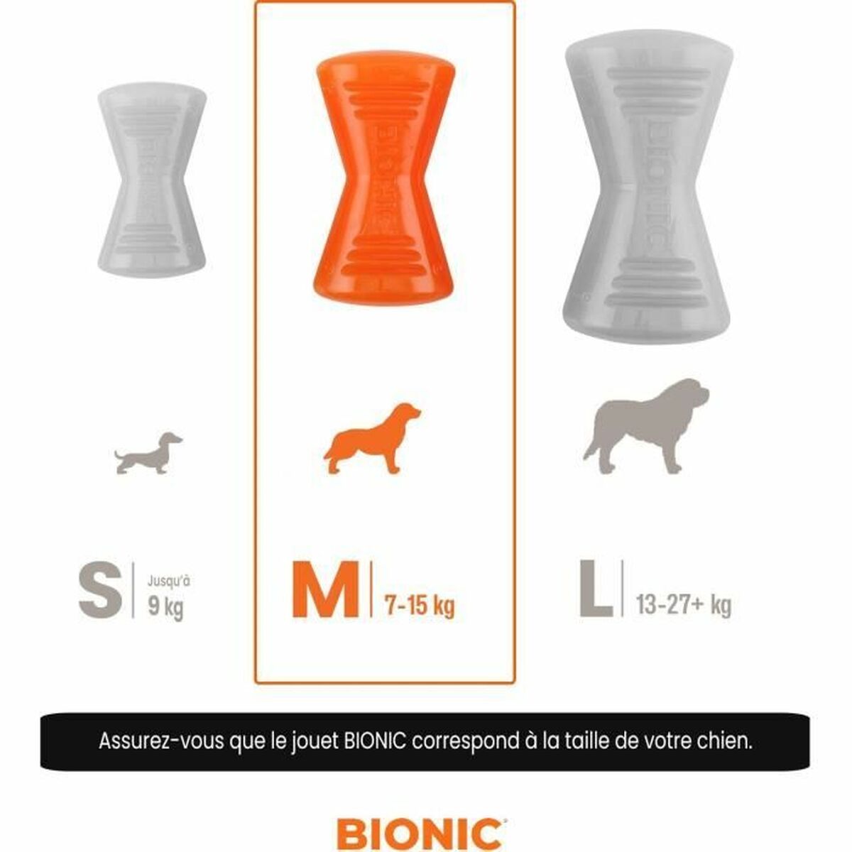 Bionic Hundespielzeug Bionic Urban Stick Orange 12 Cm M Knochen