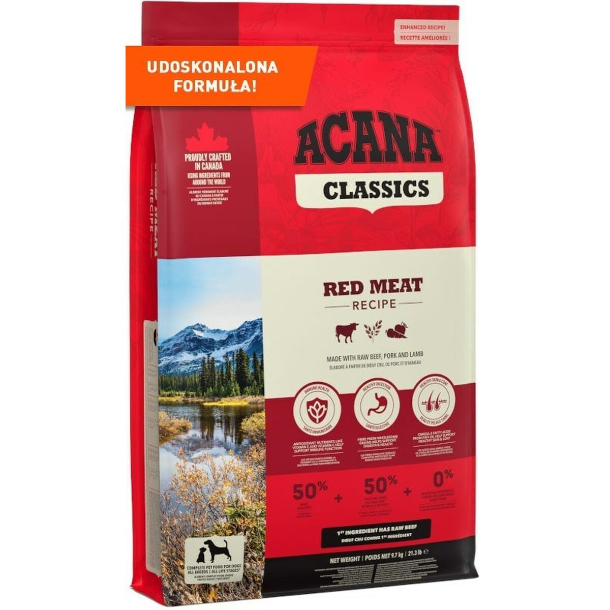 Acana Futter Acana Dog Tf Classics Red Erwachsener Rindfleisch Lamm Schwein 9,7 Kg