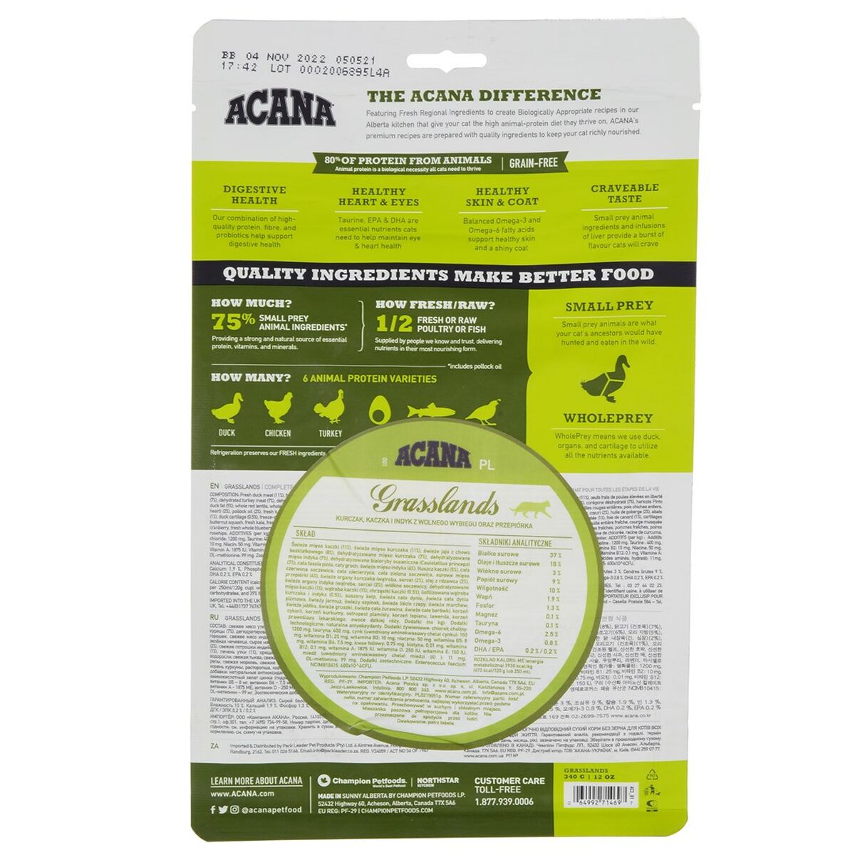 Acana Katzenfutter Acana Huhn Fisch 340 G