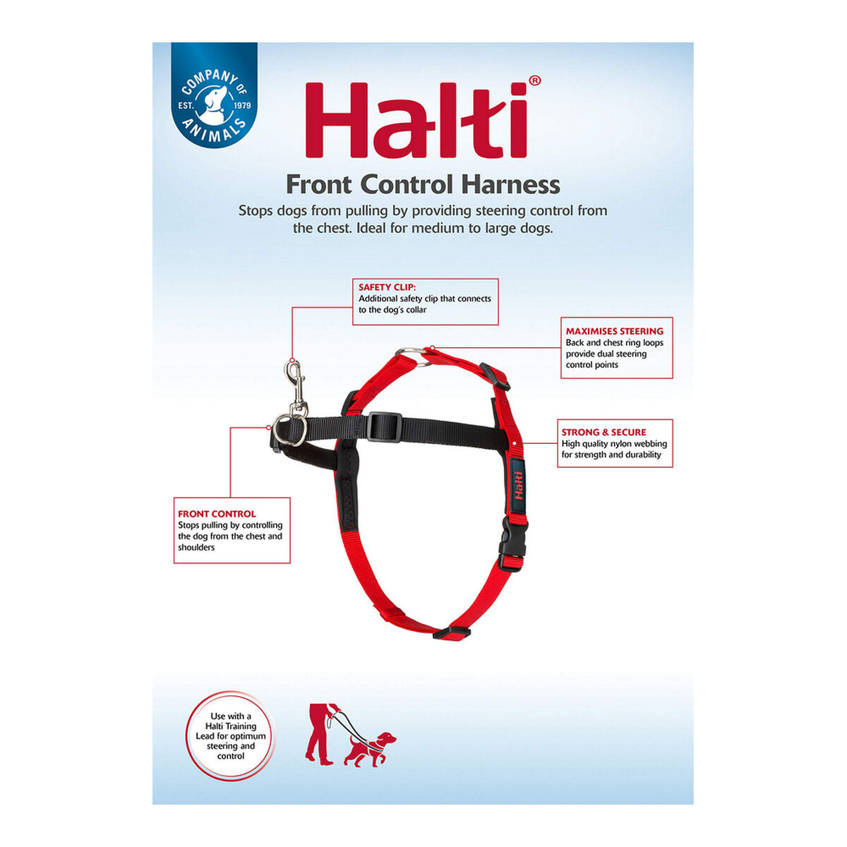 Company Of Animals Hundegeschirr Company Of Animals Halti Schwarz/Rot M (58-86 Cm)