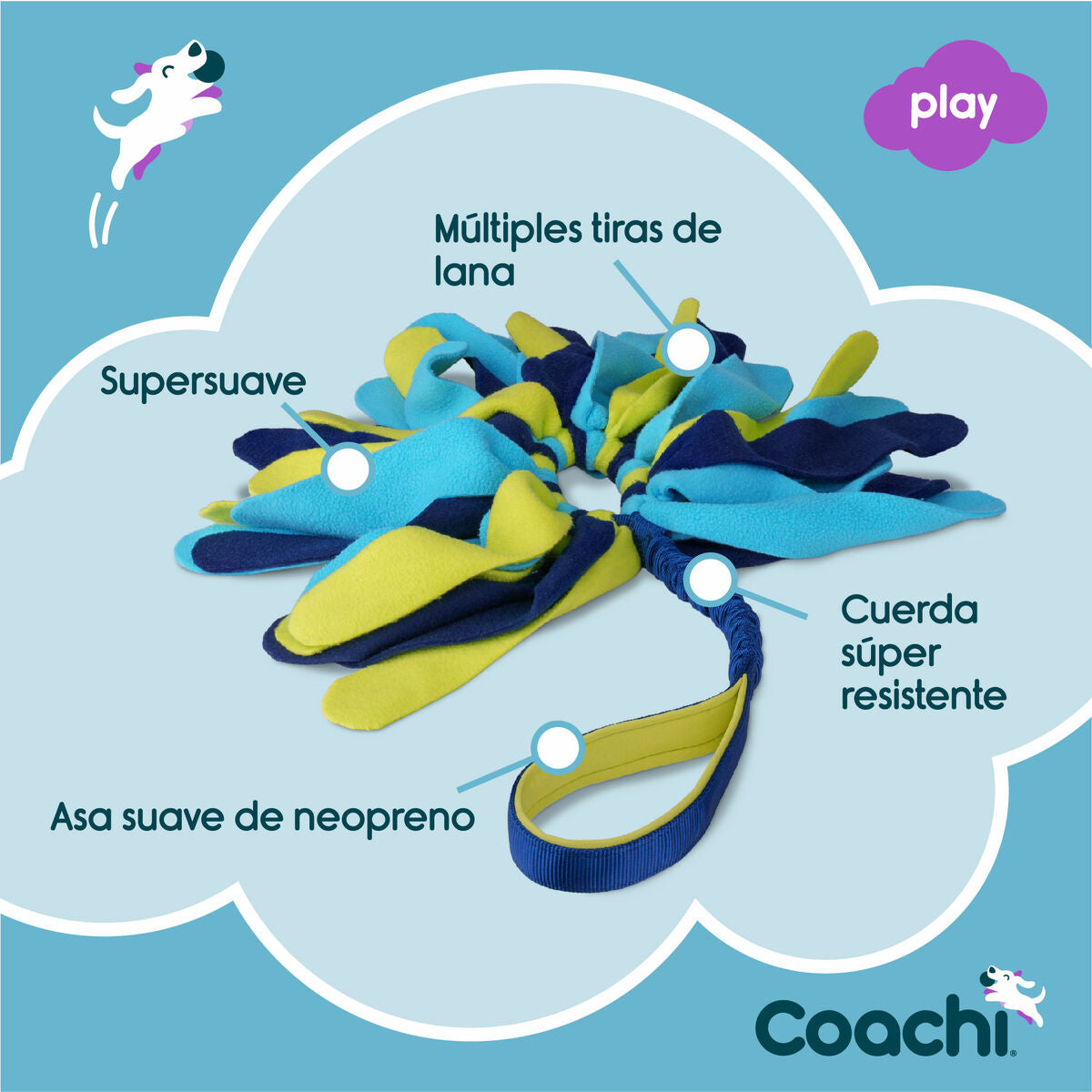 Coachi Trainingsspielzeug Coachi Tuggi Spider Blau
