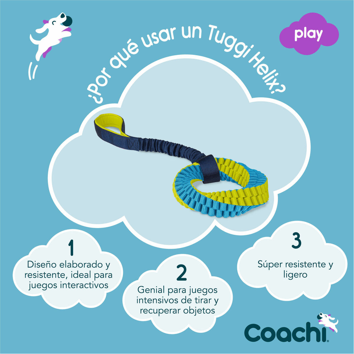 Coachi Trainingsspielzeug Coachi Tuggi Helix Blau