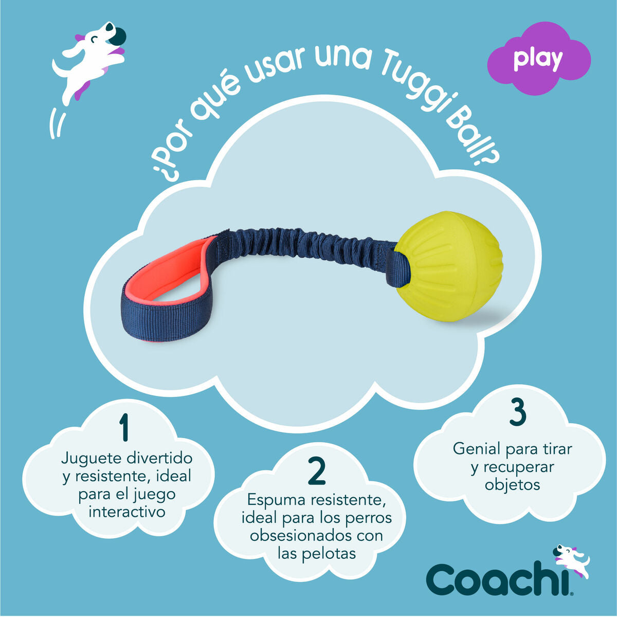 Coachi Trainingsspielzeug Coachi Tuggi Ball Blau