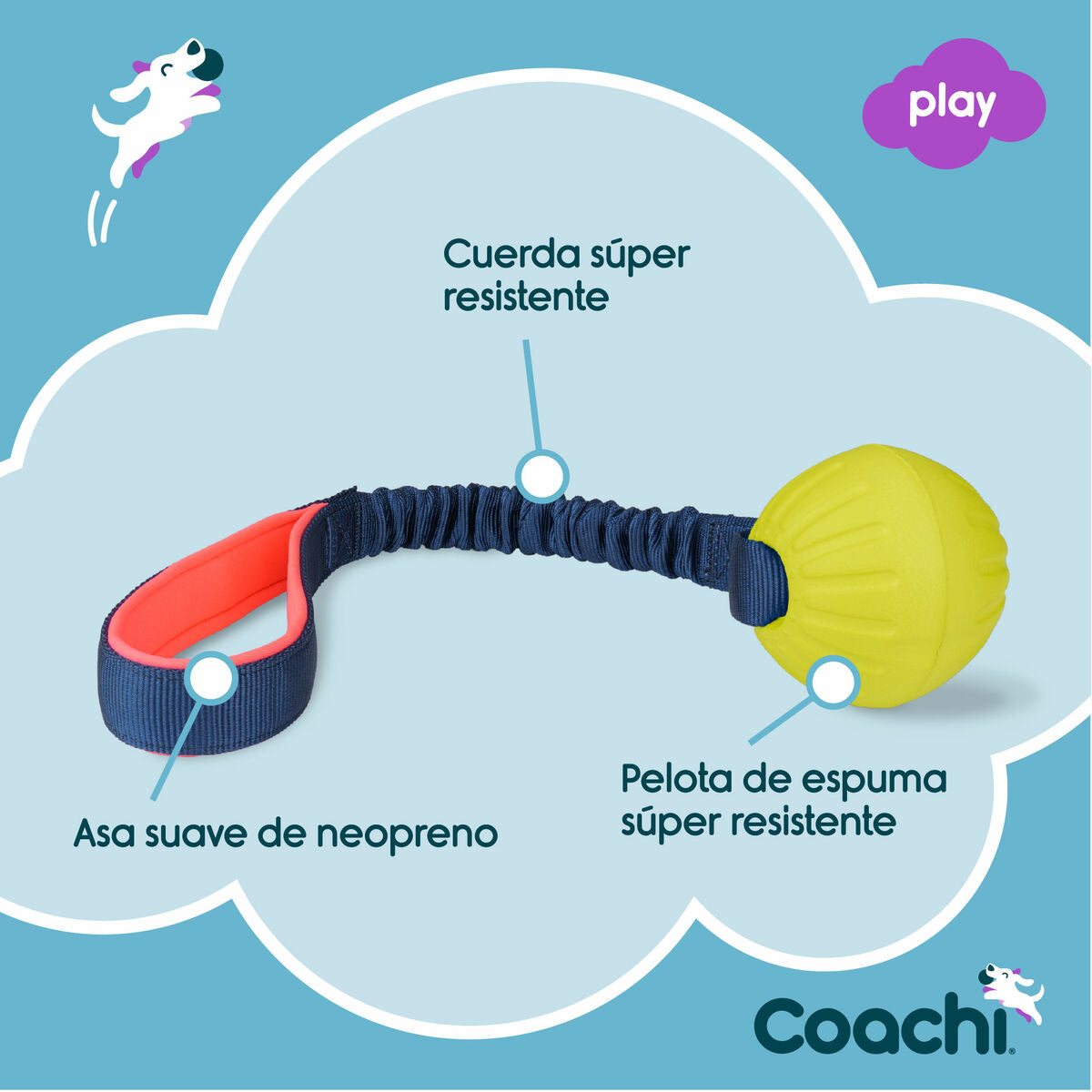 Coachi Trainingsspielzeug Coachi Tuggi Ball Blau