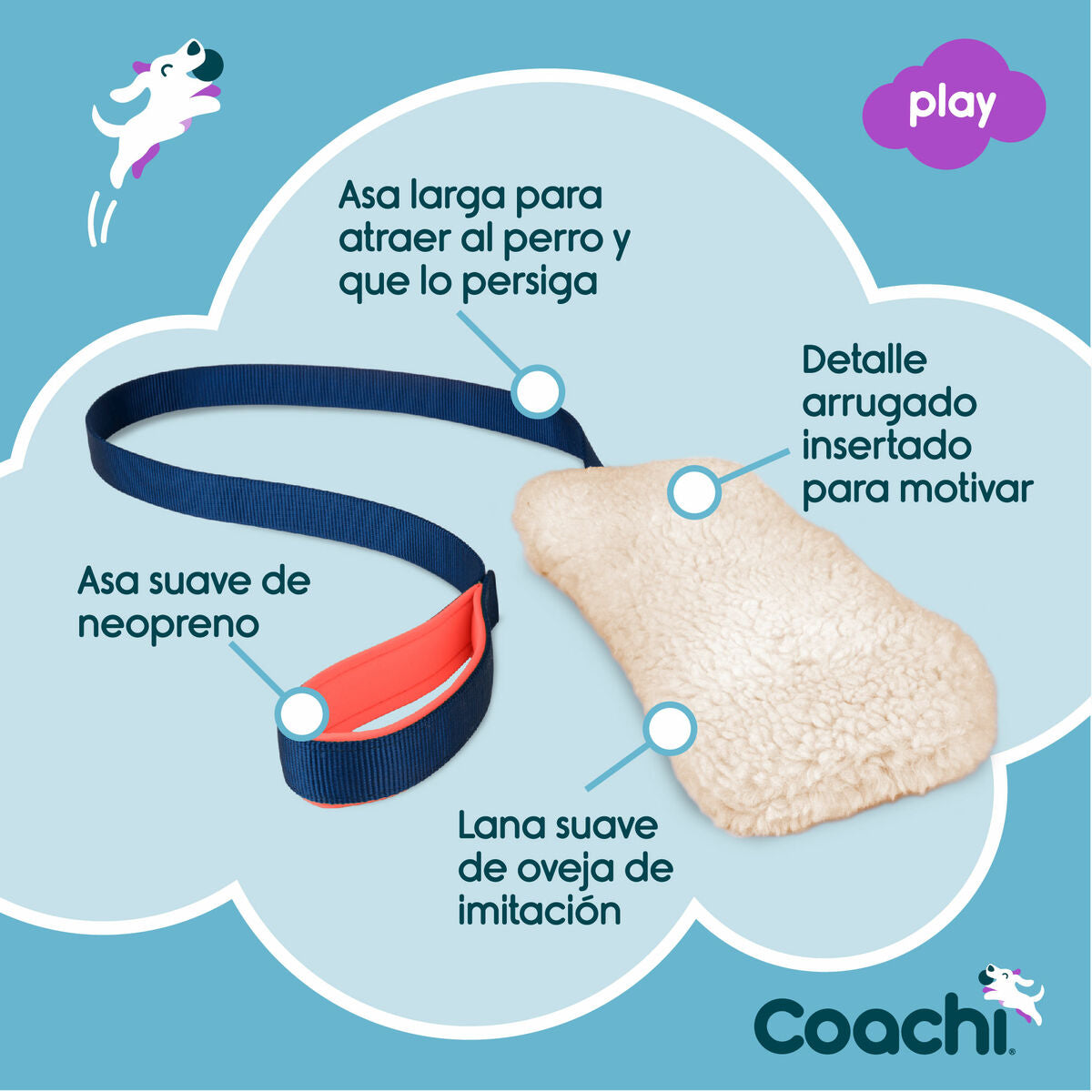 Coachi Trainingsspielzeug Coachi Chase & Crinkle Blau