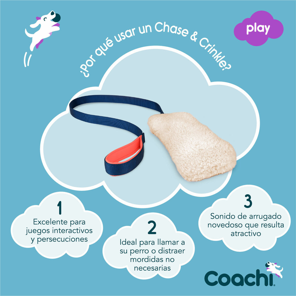 Coachi Trainingsspielzeug Coachi Chase & Crinkle Blau