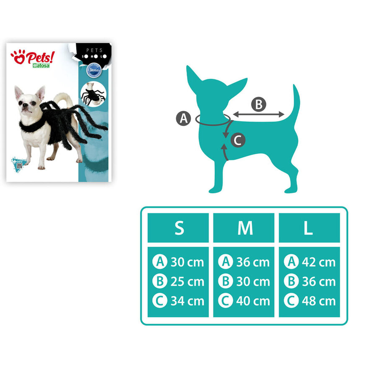 Bigbuy Pets Hundekostüm Spinne Größe S