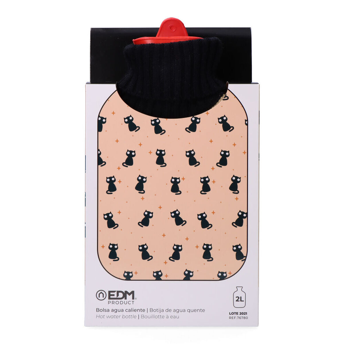 Edm Product Wärmflasche Edm 76780 Beige Katzen Wolle 2 L