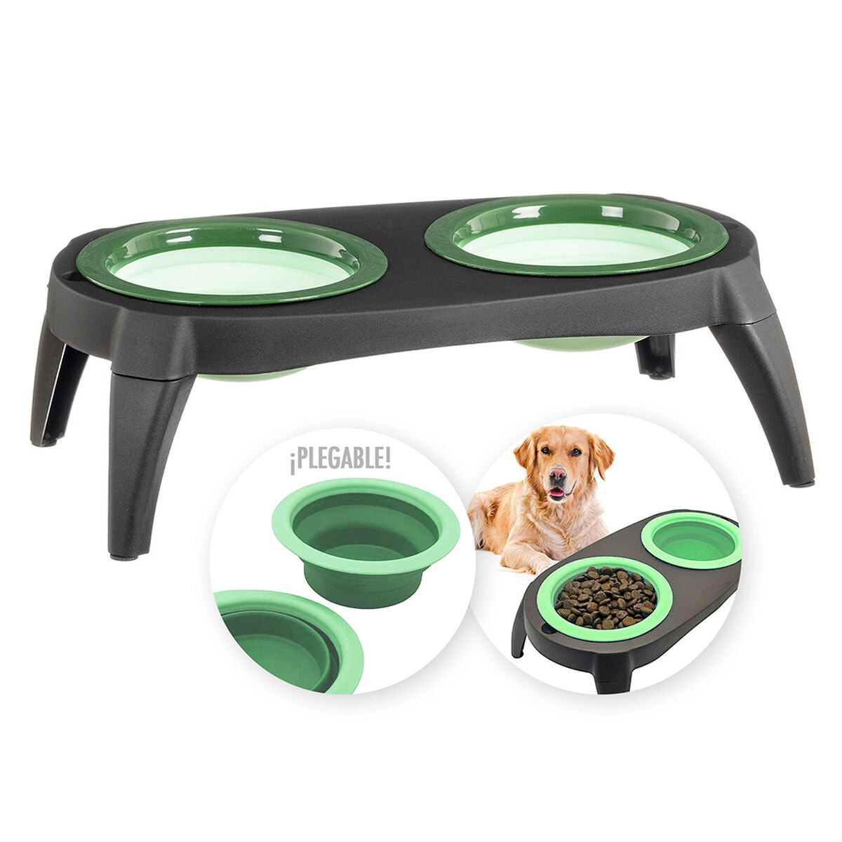 Caison Futternapf Für Hunde Caison Silikon 39 X 21 X 13 Cm Double