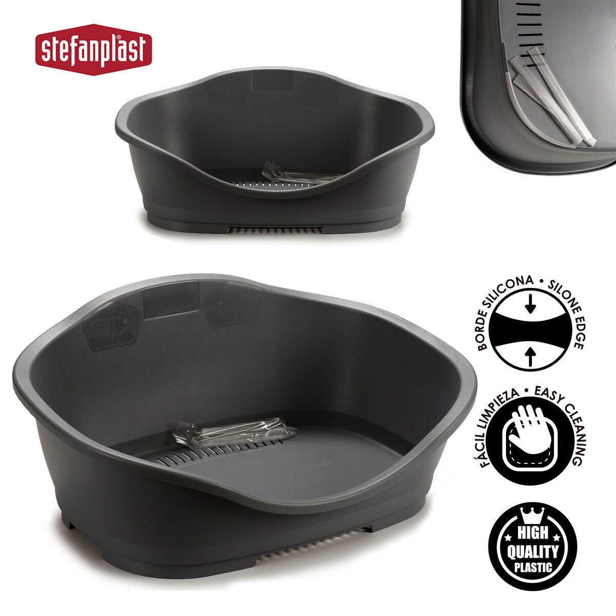 Stefanplast Haustierbettchen Stefanplast 97621 Grau Kunststoff 68 X 27,5 X 49 Cm 6 Stück