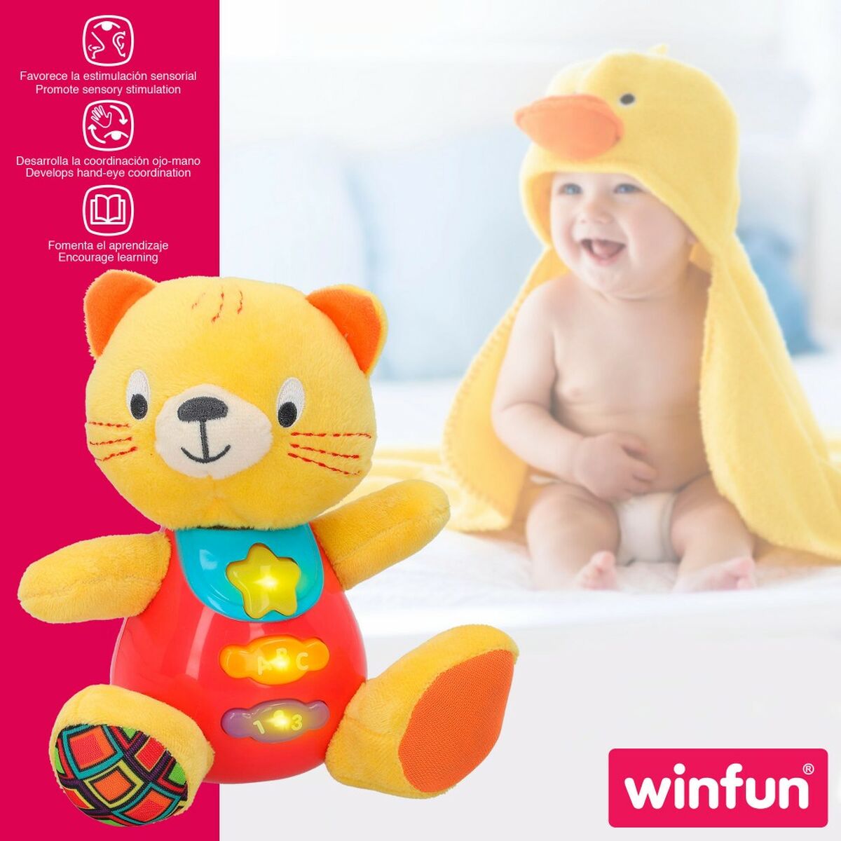 Winfun Plüschtier Mit Klang Winfun Katze 16 X 17,5 X 10,5 Cm (6 Stück)