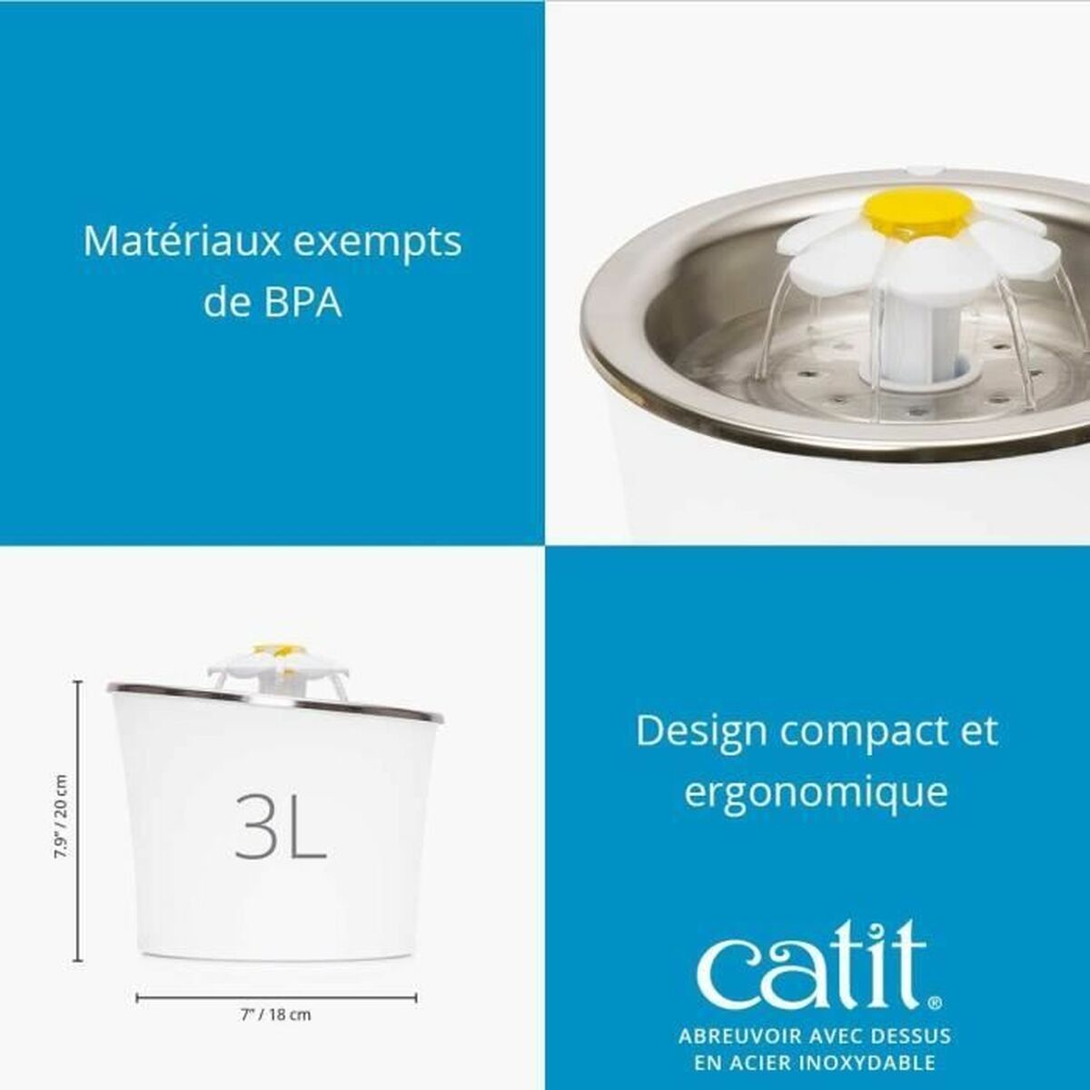 Catit Trinkbrunnen Für Haustiere Catit Weiß Kunststoff/Edelstahl