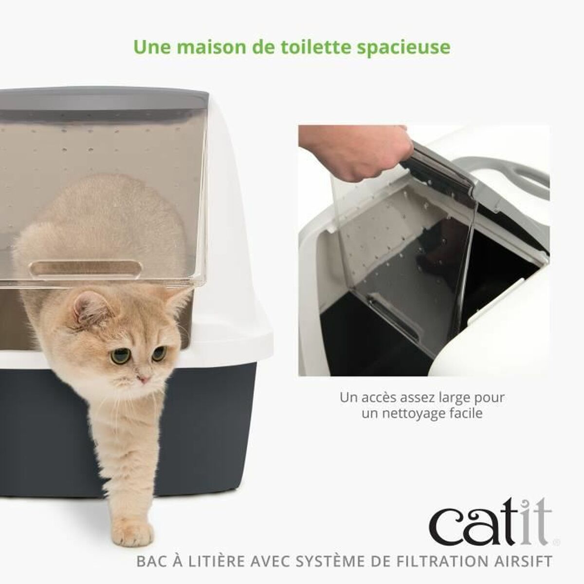 Catit Katzentoilette Catit Grau Abnehmbarer Deckel