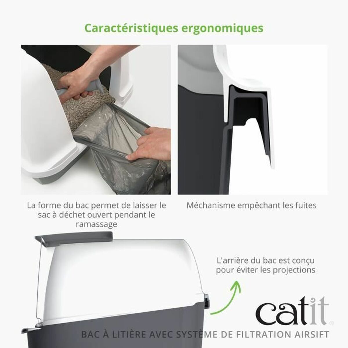 Catit Katzentoilette Catit Grau Abnehmbarer Deckel