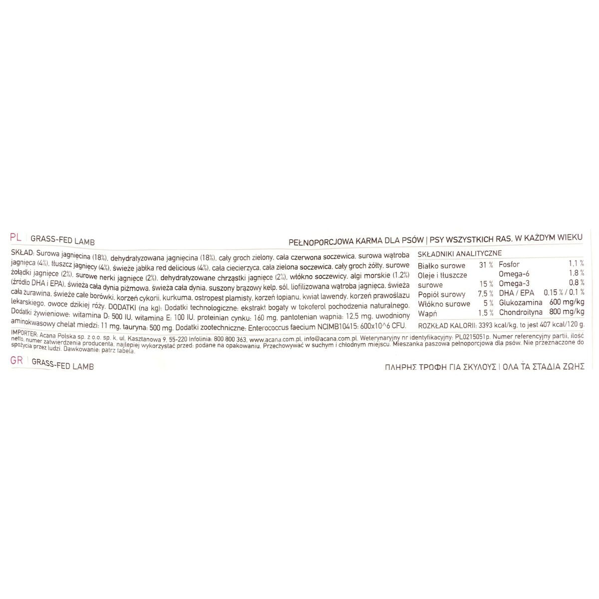 Acana Futter Acana Lamm 17 Kg