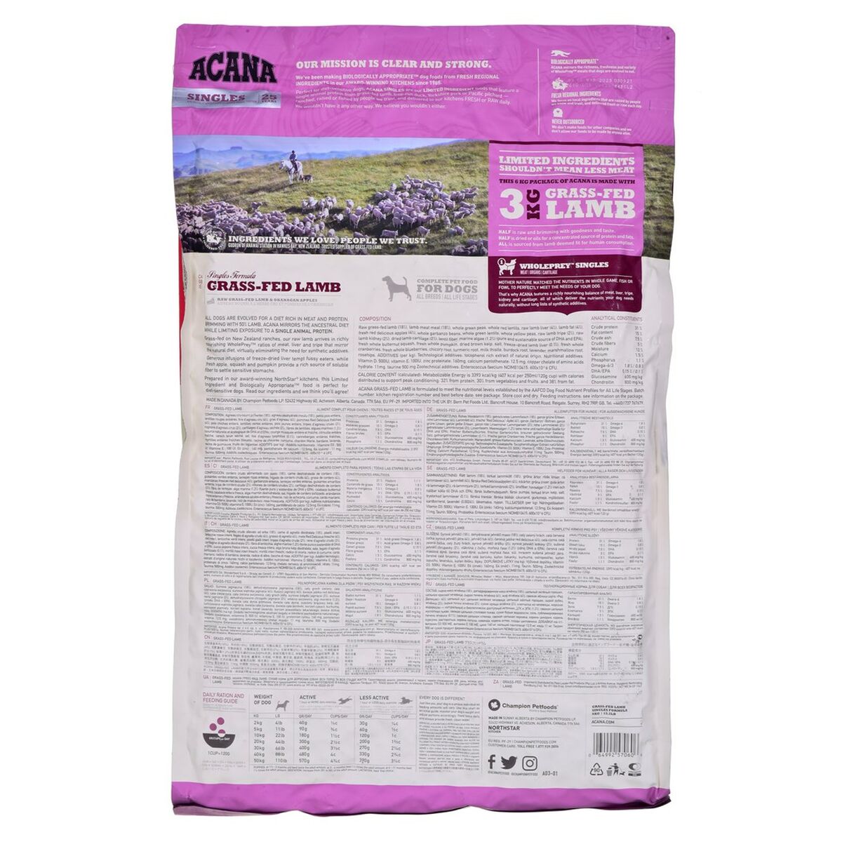 Acana Futter Acana Grass-Fed Erwachsener Lamm Pflanzlich 6 Kg