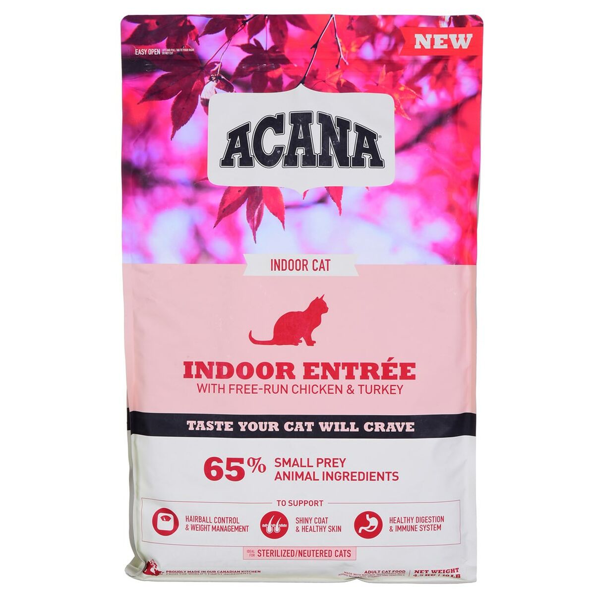 Acana Katzenfutter Acana Indoor Entrée Erwachsener Huhn Truthahn Fisch Hase 4,5 Kg