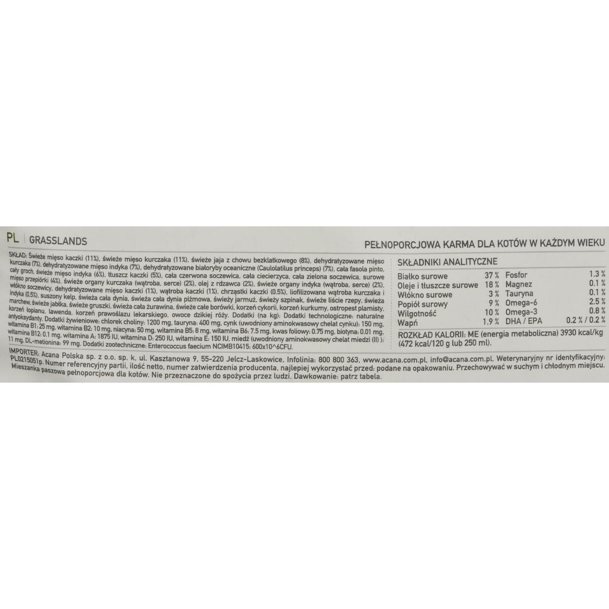 Acana Katzenfutter Acana Grasslands Huhn Fisch Lamm 4,5 Kg