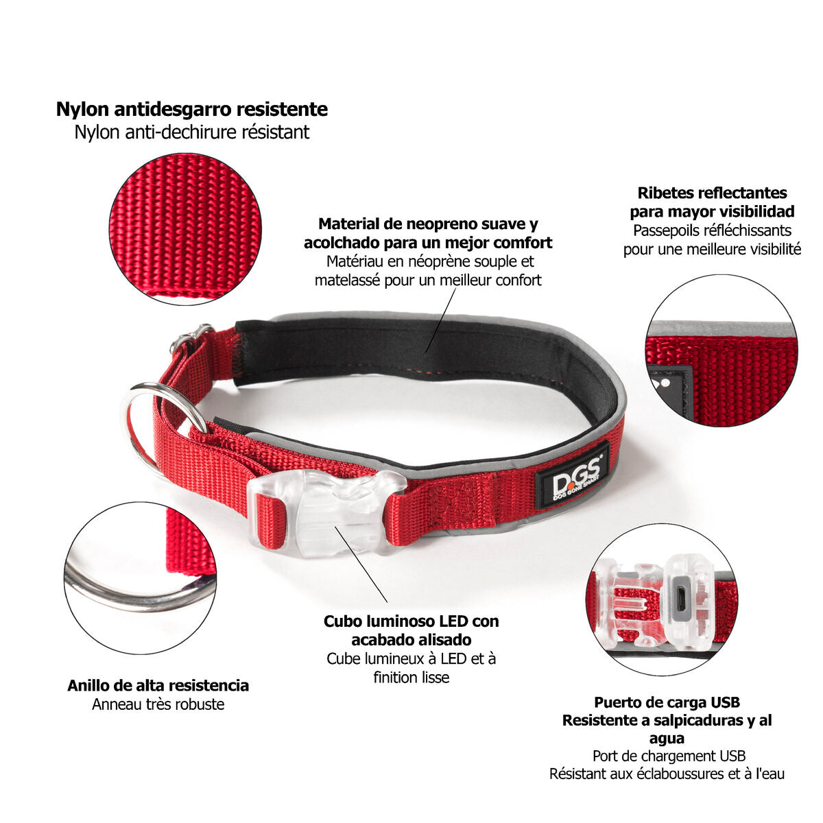 Dog Gone Smart Hundehalsband Dog Gone Smart Rot L Licht