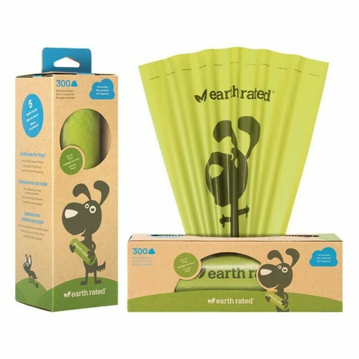 Earth Rated Kotbeutelspender Earth Rated Unscentbio300 Papier Kunststoff (300 Uds)