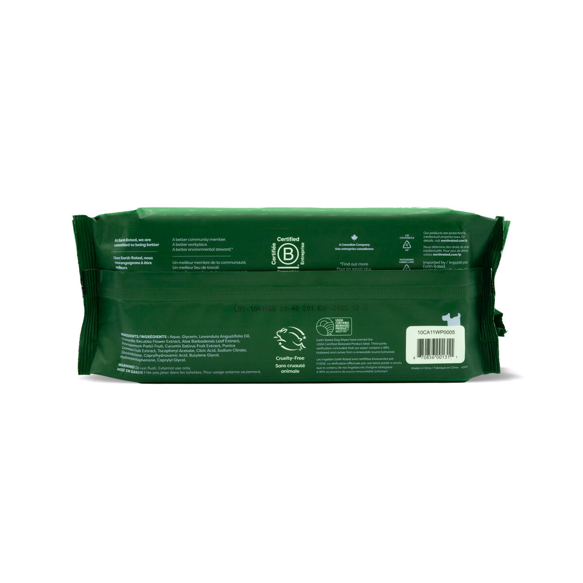 Earth Rated Feuchttücher Für Haustiere Earth Rated Lavendel (60 Stücke)