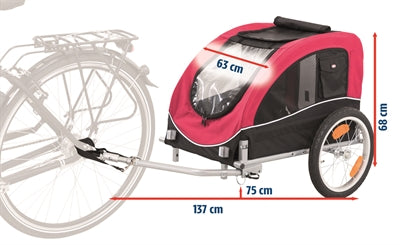 Trixie-Hundefahrrad-Anhänger Schwarz / Rot