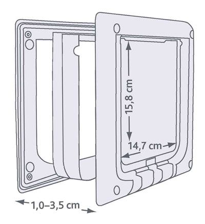 Trixie 4-Wege-Katzenklappe Elektromagnetisch Weiss