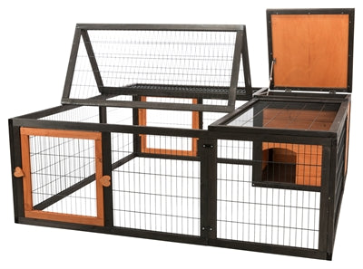 Trixie Natura Run Mit Abdeckung Holz Schwarz/Braun