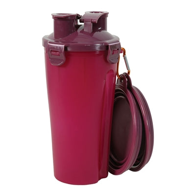 Zolux Bvk 2In1 Reiseset Flasche Mit Fress- Und Trinknapf Rot