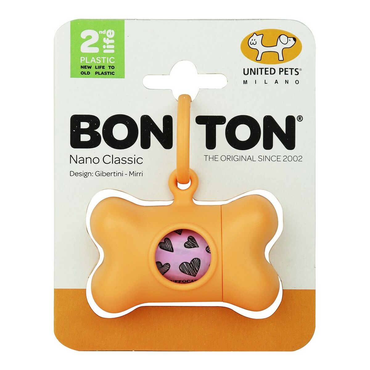 United Pets Kotbeutelspender United Pets Bon Ton Nano Classic Hund Orange (6 X 3 X 4 Cm)