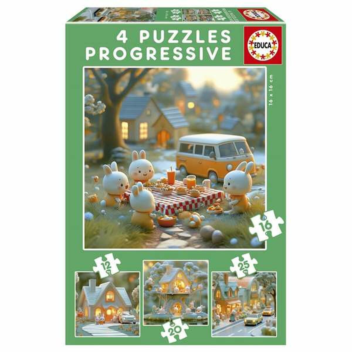 Educa Puzzle Educa Hase 12 Stücke 16 Stücke 20 Stücke 25 Stücke (4 Stück)