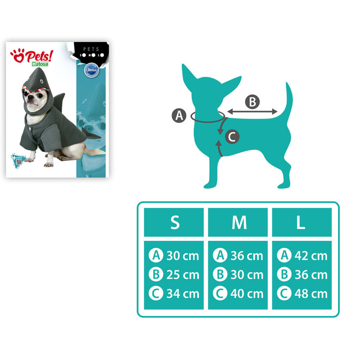 Bigbuy Pets Hundekostüm Größe L Hai