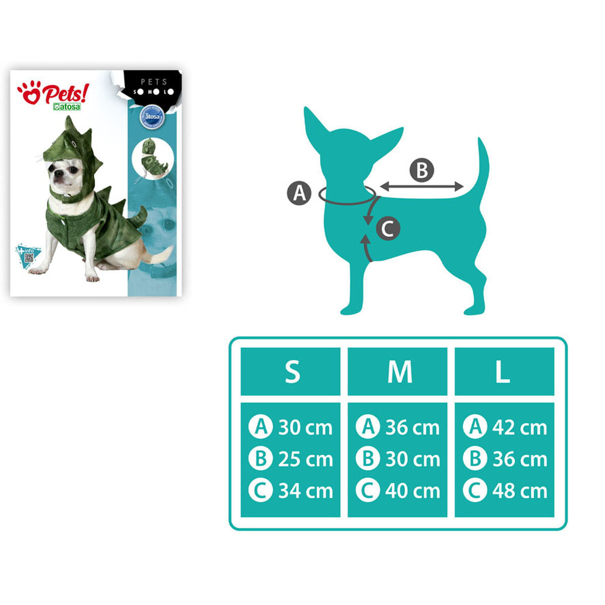 Bigbuy Pets Hundekostüm Größe M Dinosaurier