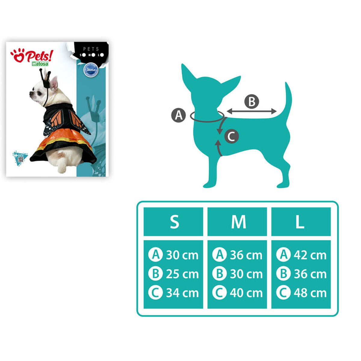 Bigbuy Pets Hundekostüm Größe L Schmetterling