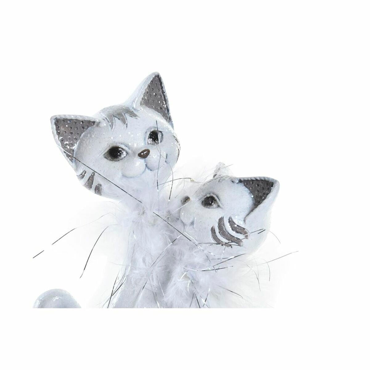 Dkd Home Decor Deko-Figur Dkd Home Decor 15 X 10 X 29 Cm Weiß Katzen Romantisch