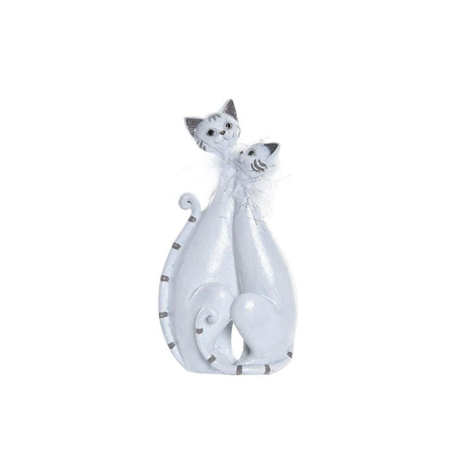 Dkd Home Decor Deko-Figur Dkd Home Decor 15 X 10 X 29 Cm Weiß Katzen Romantisch