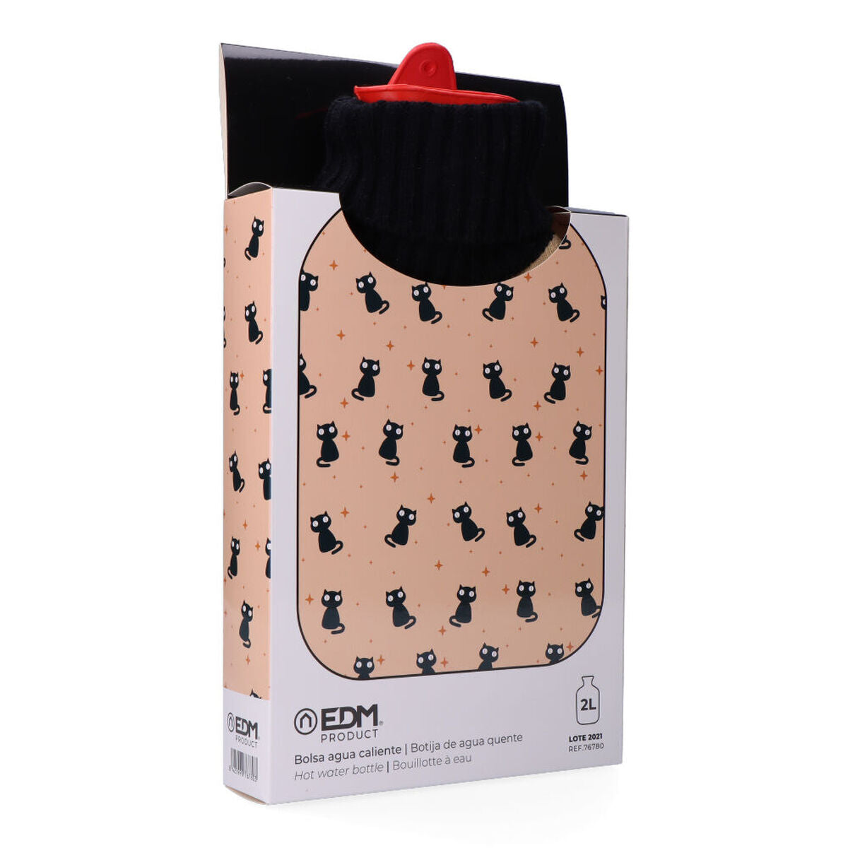 Edm Product Wärmflasche Edm 76780 Beige Katzen Wolle 2 L