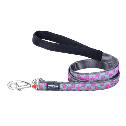 Red Dingo Hundeleine Red Dingo Style Hot Pink On Cool Grey 15Mm X 120 Cm