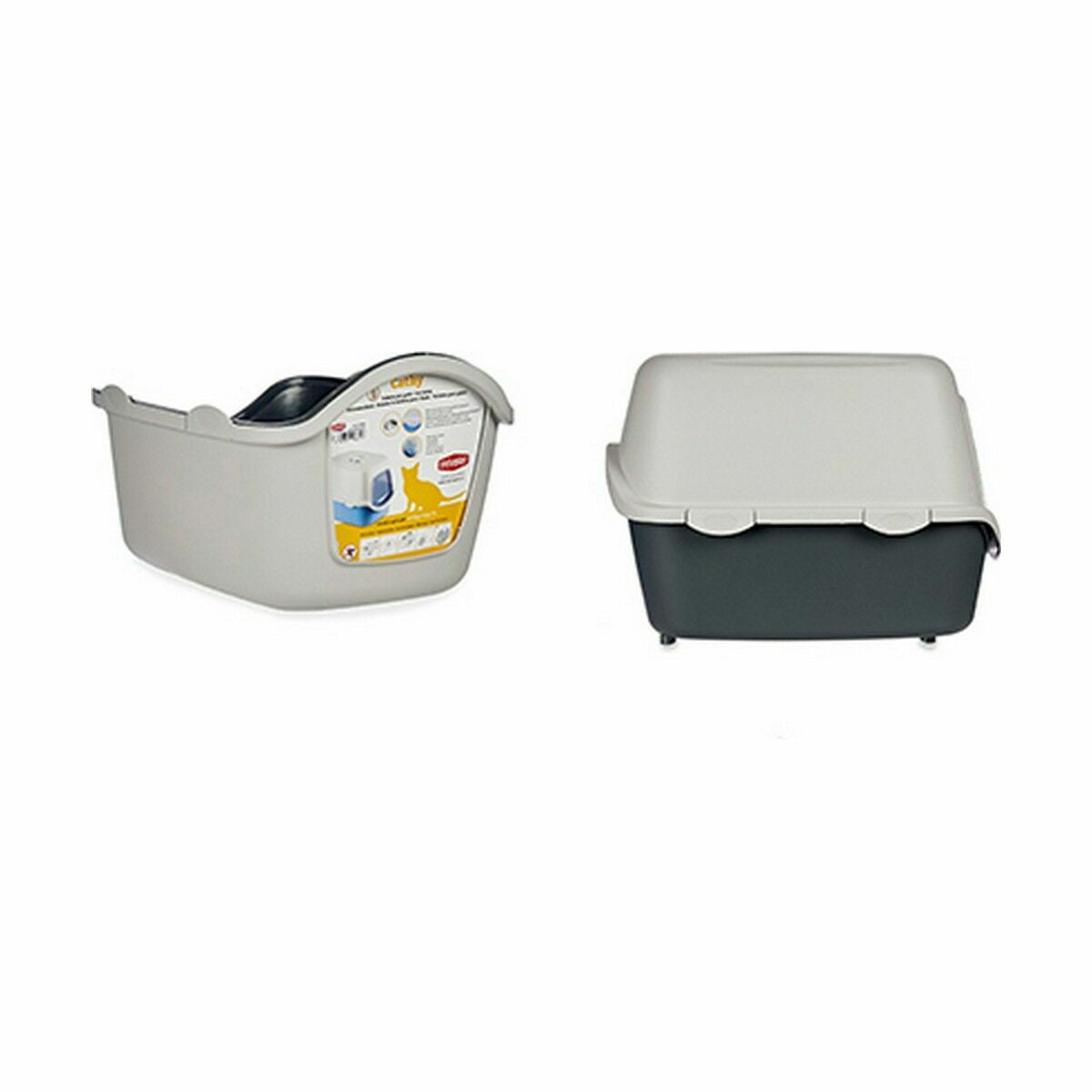 Stefanplast Katzentoilette Stefanplast Anthrazit Hellgrau Kunststoff 56,5 X 39,5 X 39 Cm (20 Stück)