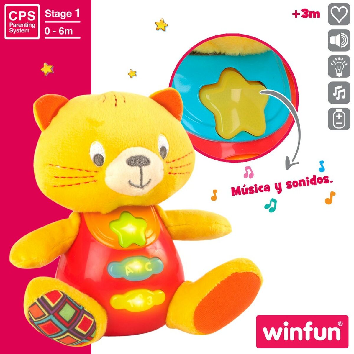 Winfun Plüschtier Mit Klang Winfun Katze 16 X 17,5 X 10,5 Cm (6 Stück)